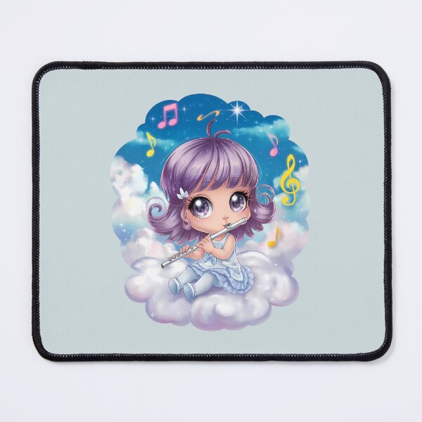 Item preview, Chibi Girl with Flute - Cute Character Wall Art designed and sold by Art-Arcade6.