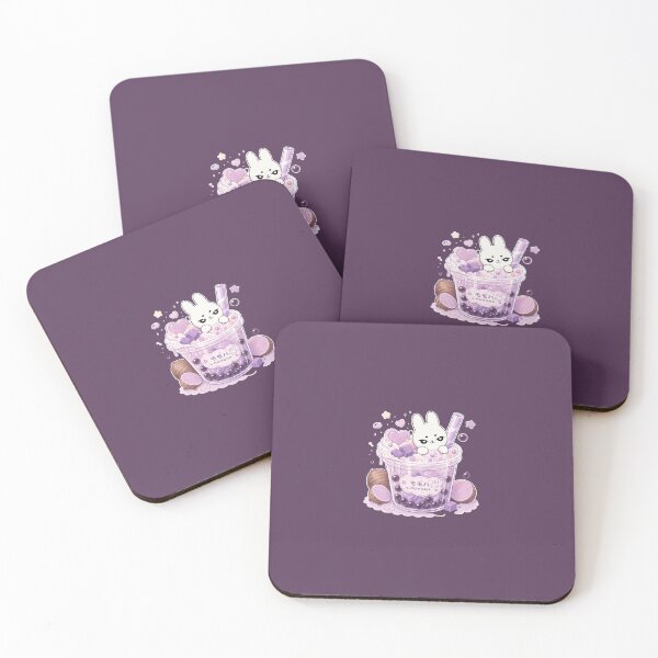 Item preview, Kawaii Taro Bubble Tea Bunny Dark Purple designed and sold by kokoriiland.