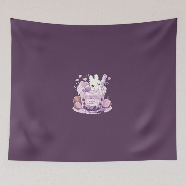 Item preview, Kawaii Taro Bubble Tea Bunny Dark Purple designed and sold by kokoriiland.