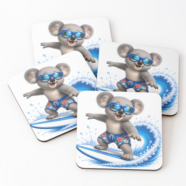 Item preview, Cute Kawaii Koala Surfing Summer Beach Wave designed and sold by Seculinator.