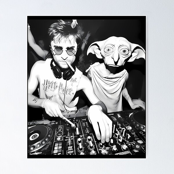 Item preview, Harry And Dobby Elf Dj The House Smoking Meme designed and sold by mikesingshua.
