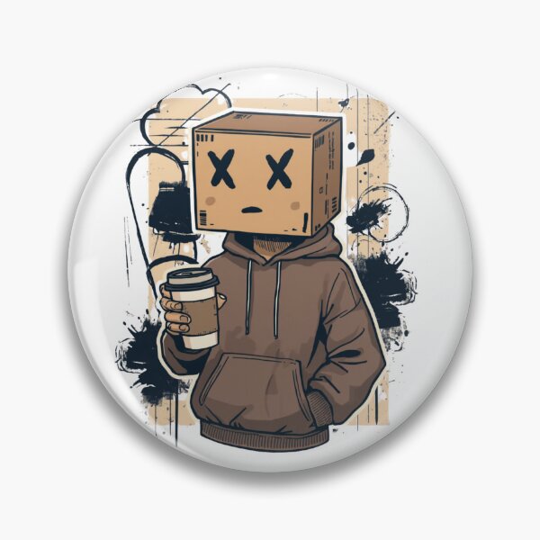 Item preview, Quirky Cardboard Box Head Streetwear Illustration designed and sold by aminomen.
