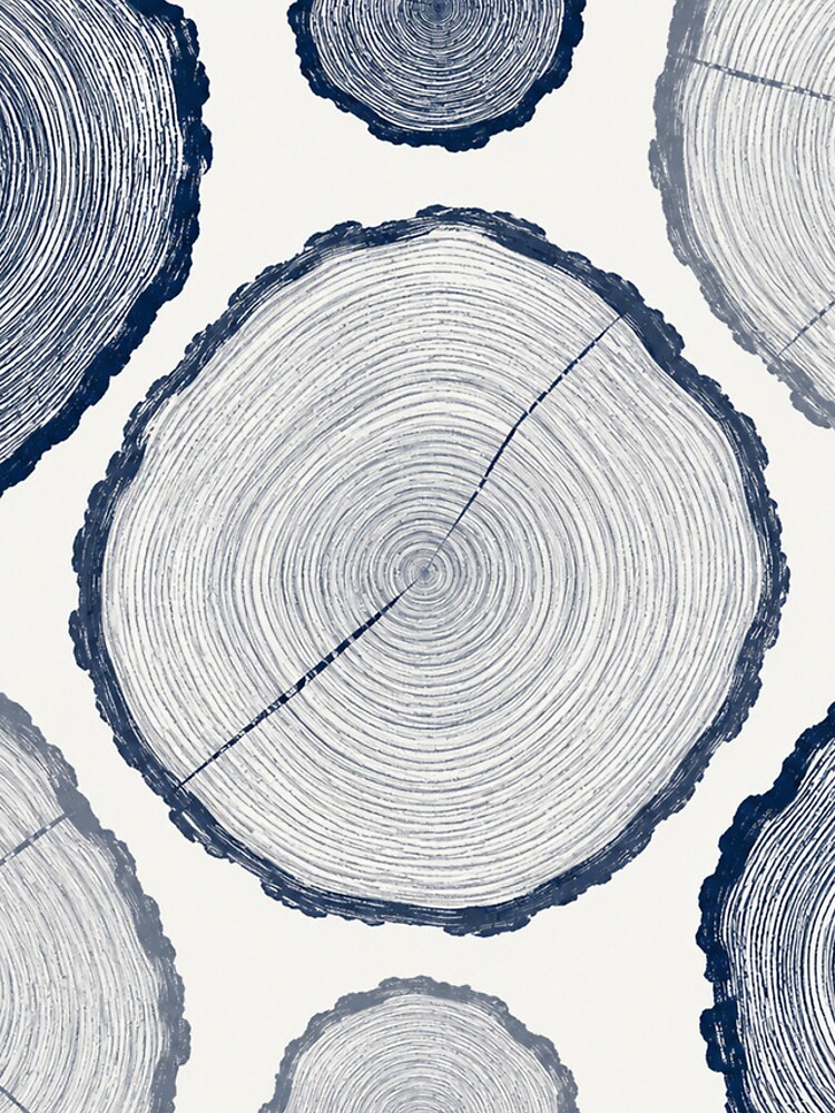 Thumbnail 4 of 4, iPhone Case, Blue Tree Rings Pattern designed and sold by Owcomm.