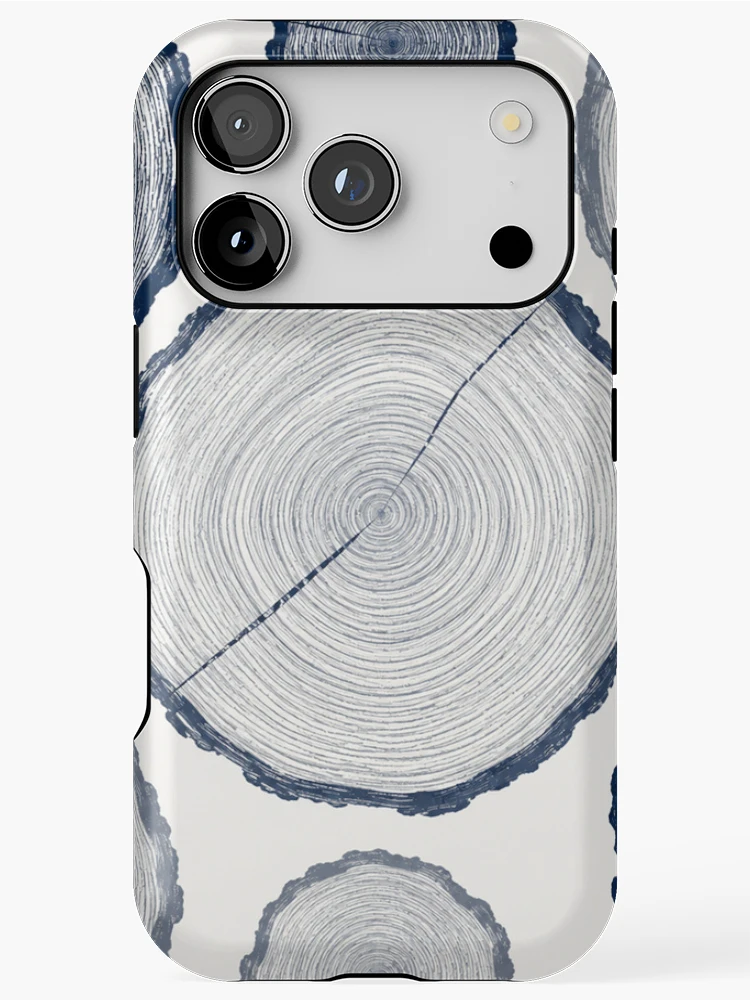 Thumbnail 1 of 4, iPhone Case, Blue Tree Rings Pattern designed and sold by Owcomm.