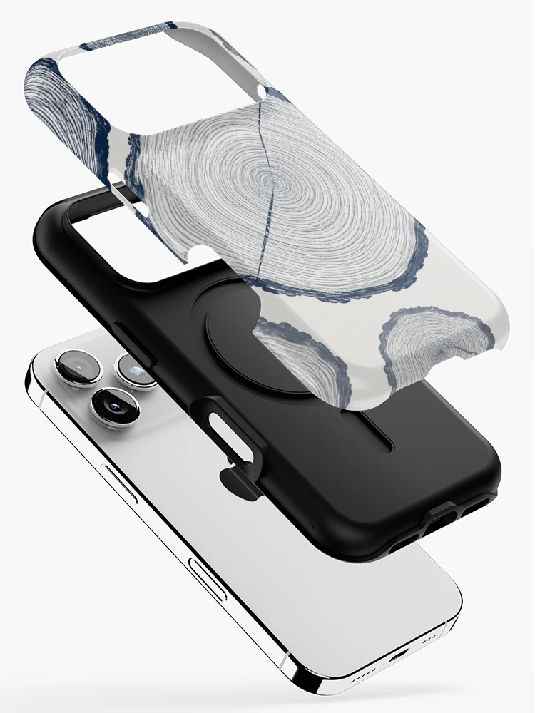 Thumbnail 2 of 4, iPhone Case, Blue Tree Rings Pattern designed and sold by Owcomm.