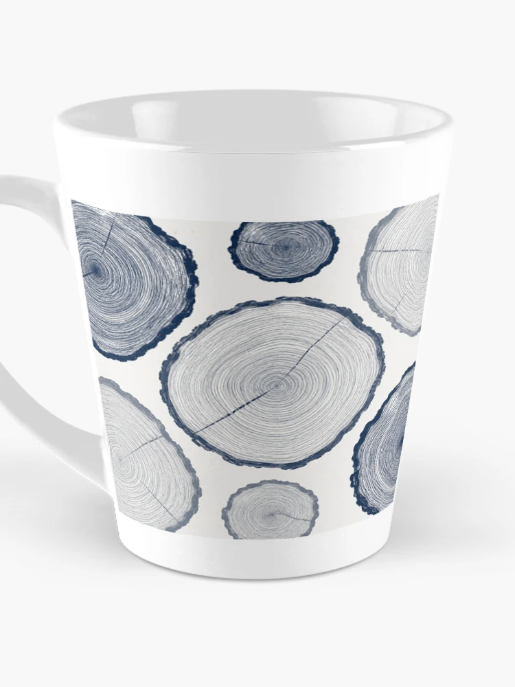 Thumbnail 3 of 4, Coffee Mug, Blue Tree Rings Pattern designed and sold by Owcomm.