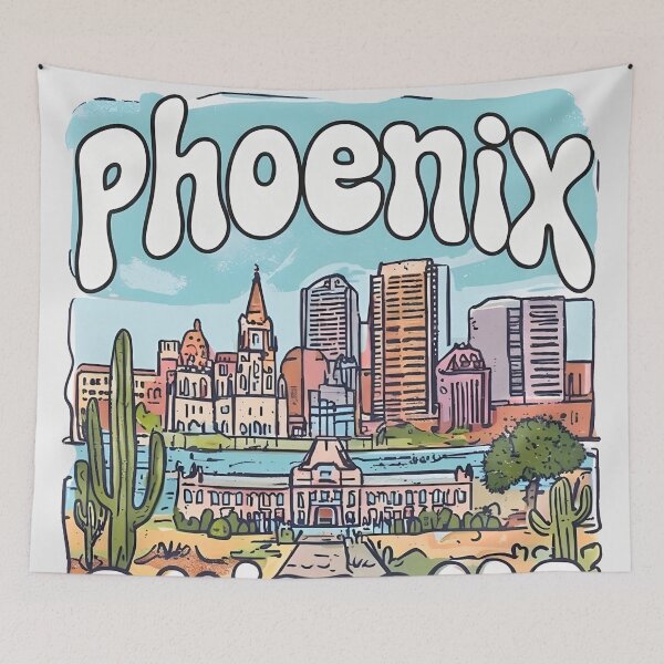 Item preview, Phoenix Arizona Cute Pastel Skyline designed and sold by HowToCanadian.