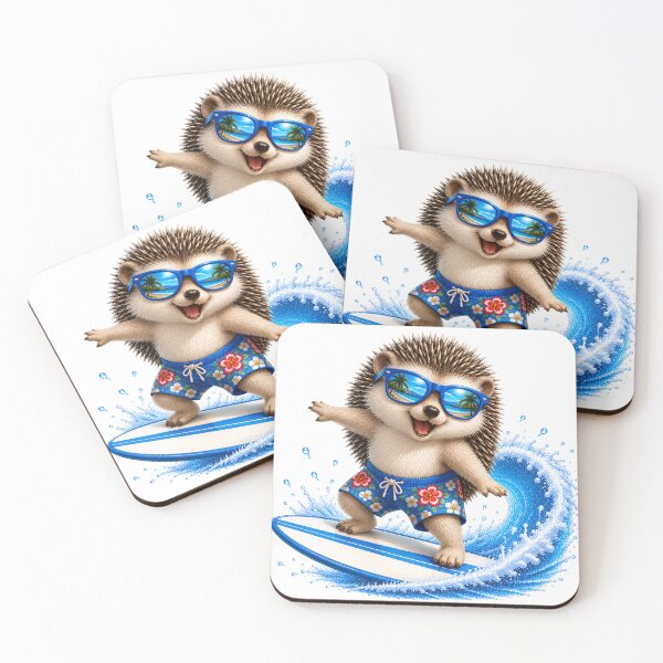 Item preview, Cute Kawaii Hedgehog Surfing Summer Beach Wave designed and sold by Seculinator.