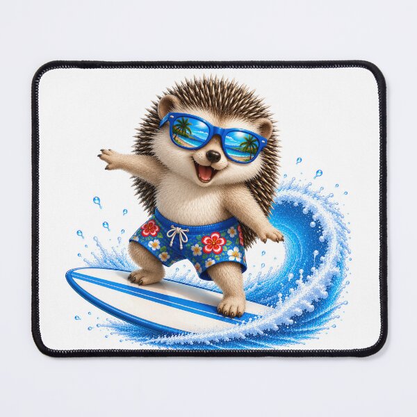Item preview, Cute Kawaii Hedgehog Surfing Summer Beach Wave designed and sold by Seculinator.