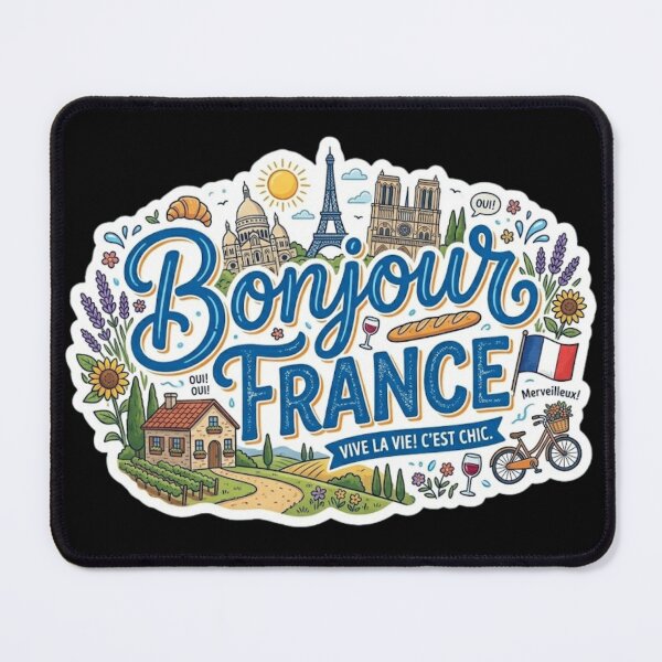Item preview, Bonjour France Vintage Cute Travel Sticker designed and sold by PACS0011.
