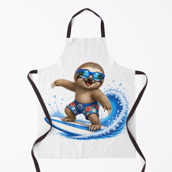 Item preview, Cute Kawaii Sloth Surfing Summer Beach Wave designed and sold by Seculinator.
