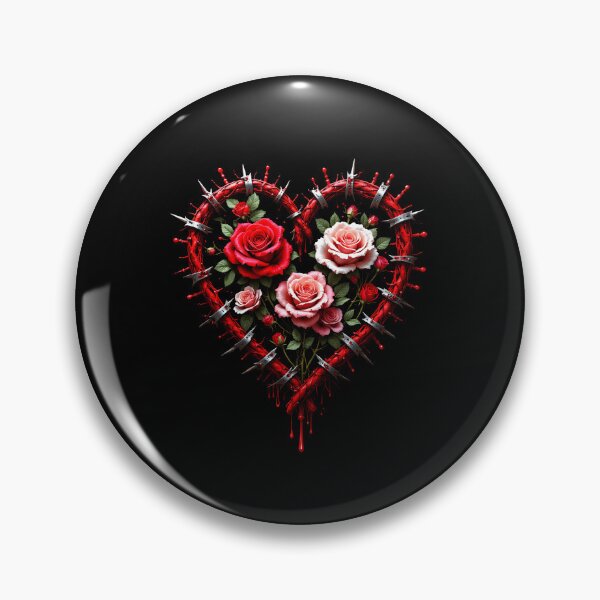Item preview, Gothic Bleeding Heart in Barbed Wire with Roses | Dark Romance Art designed and sold by MaciejRudzinsky.