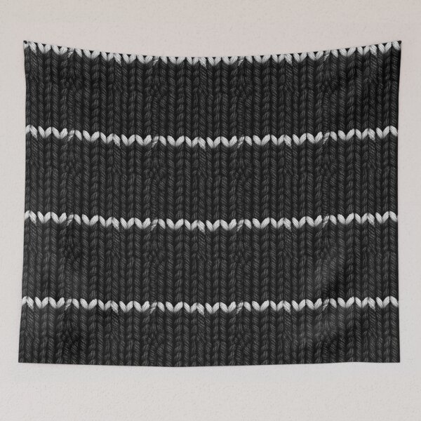 Item preview, Chunky Black And White Horizontal Knit Stripe Pattern designed and sold by igraphixart.