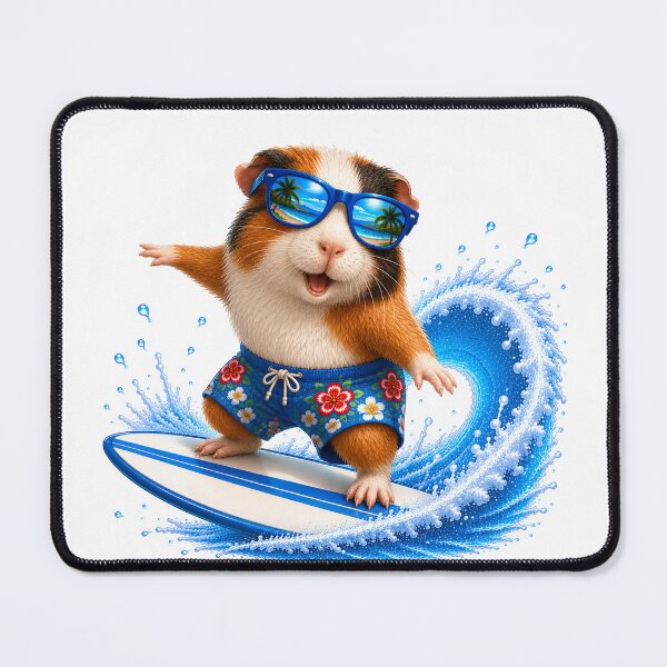 Item preview, Cute Kawaii Guinea Pig Surfing Summer Beach Wave designed and sold by Seculinator.