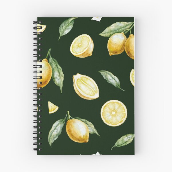 Item preview, Watercolor Lemon Pattern Dark Background designed and sold by Alisles.