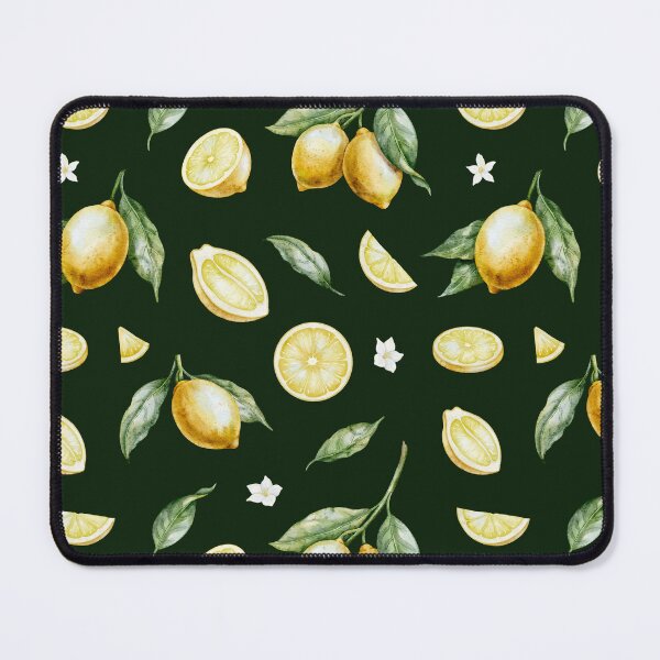 Item preview, Watercolor Lemon Pattern Dark Background designed and sold by Alisles.