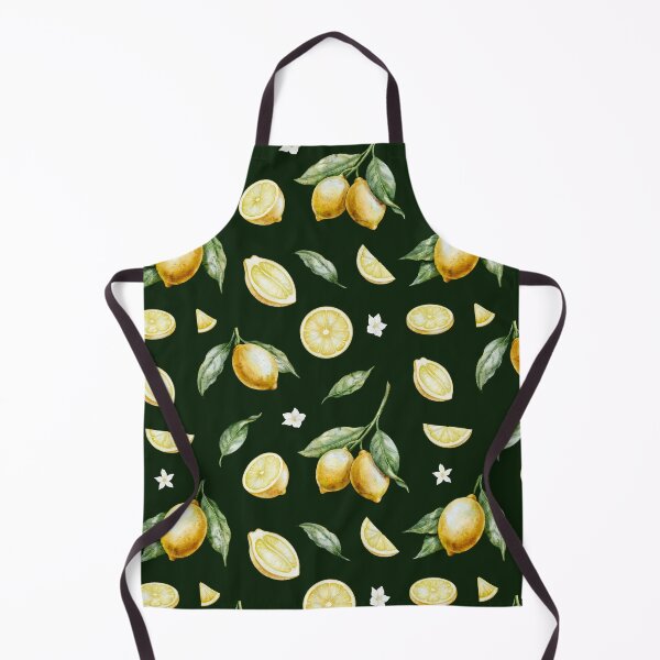 Item preview, Watercolor Lemon Pattern Dark Background designed and sold by Alisles.