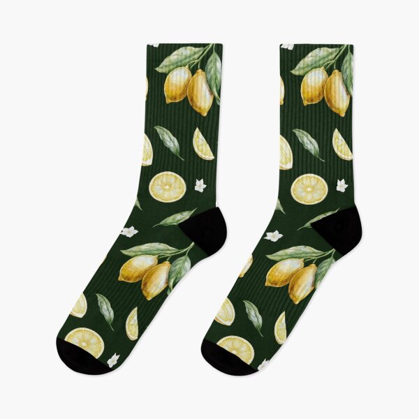 Item preview, Watercolor Lemon Pattern Dark Background designed and sold by Alisles.