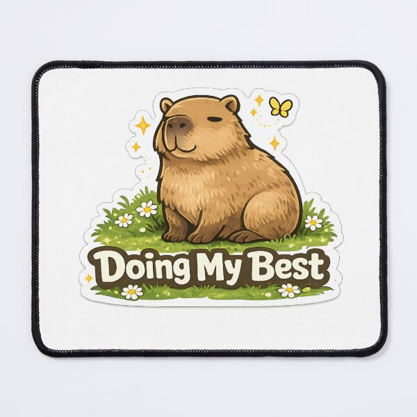 Item preview, Cute Capybara Doing My Best Motivational Sticker designed and sold by GenZStickerHub1.
