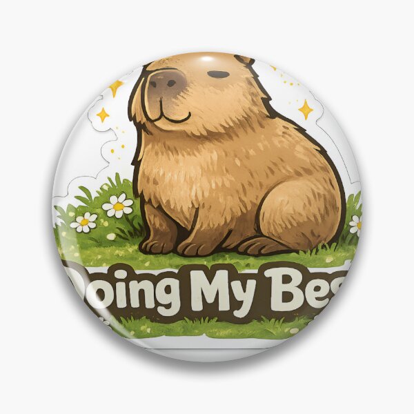 Item preview, Cute Capybara Doing My Best Motivational Sticker designed and sold by GenZStickerHub1.