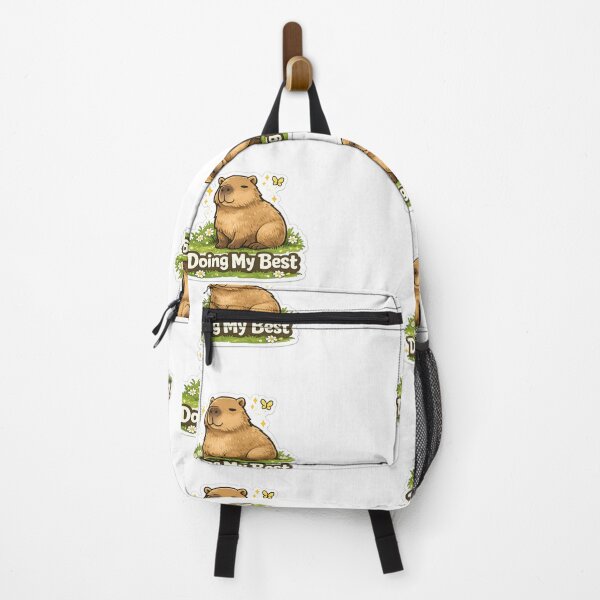 Item preview, Cute Capybara Doing My Best Motivational Sticker designed and sold by GenZStickerHub1.