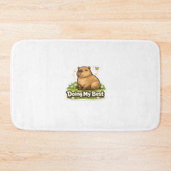 Item preview, Cute Capybara Doing My Best Motivational Sticker designed and sold by GenZStickerHub1.