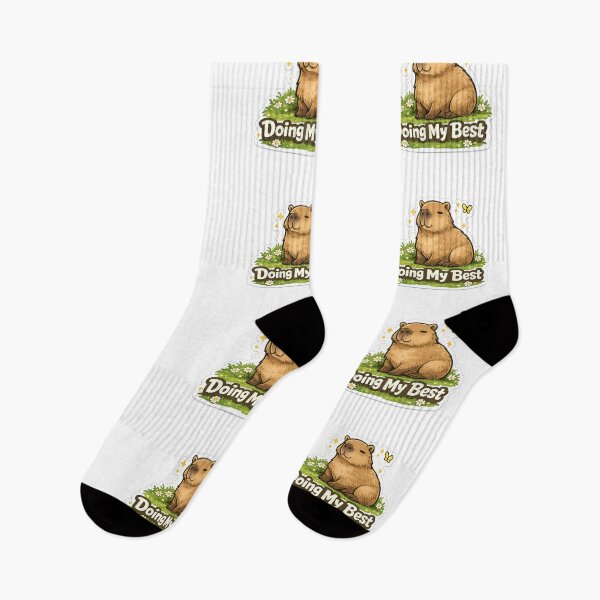 Item preview, Cute Capybara Doing My Best Motivational Sticker designed and sold by GenZStickerHub1.