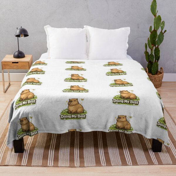 Item preview, Cute Capybara Doing My Best Motivational Sticker designed and sold by GenZStickerHub1.