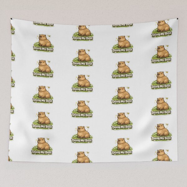 Item preview, Cute Capybara Doing My Best Motivational Sticker designed and sold by GenZStickerHub1.