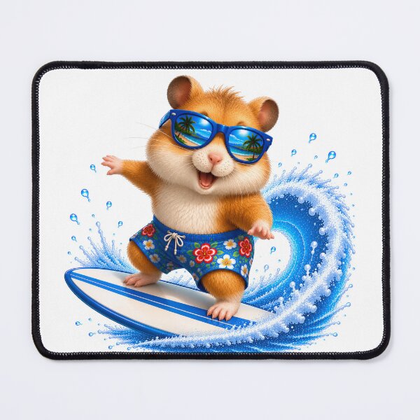 Item preview, Cute Kawaii Hamster Surfing Summer Beach Wave designed and sold by Seculinator.