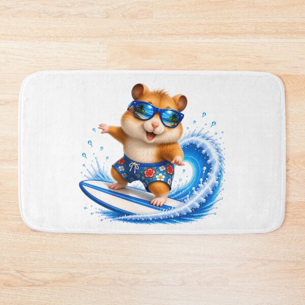 Item preview, Cute Kawaii Hamster Surfing Summer Beach Wave designed and sold by Seculinator.