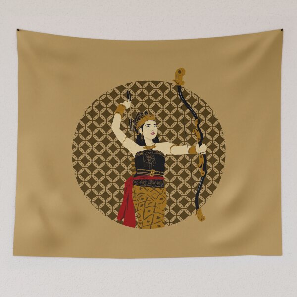 Item preview, Srikandi Warrior Princess - Batik Inspired Javanese Art designed and sold by Ngeblart.