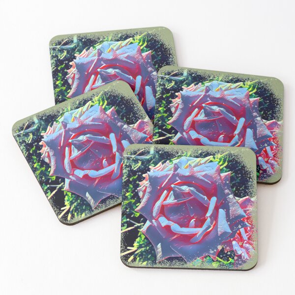 Item preview, Electric Neon Blue Rose Digital Painting Art designed and sold by BalkanBloom.