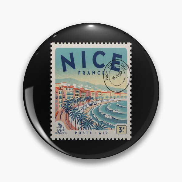 Item preview, Nice France Mediterranean Coastal Postage Stamp Sticker designed and sold by stickercuffs.