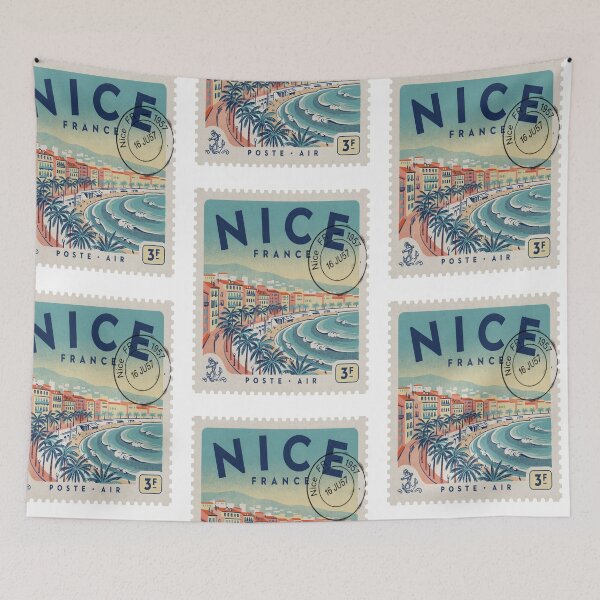 Item preview, Nice France Mediterranean Coastal Postage Stamp Sticker designed and sold by stickercuffs.