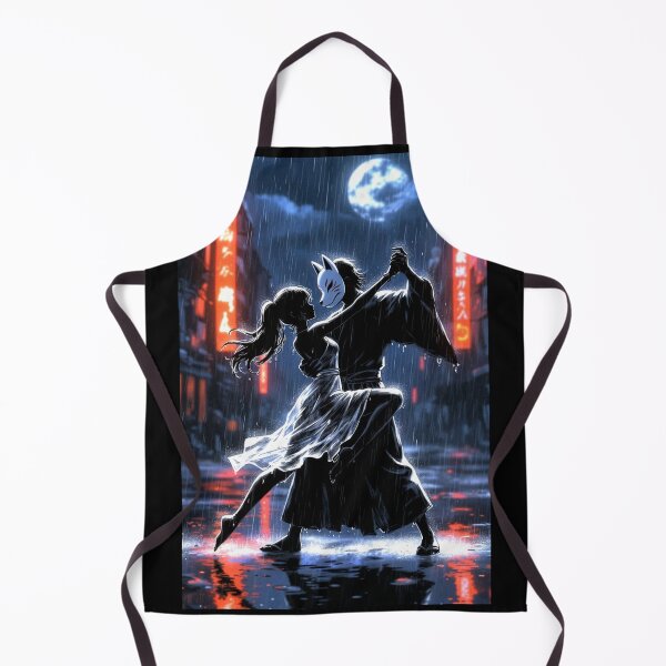 Item preview, Kitsune Mask Dance in the Neon Rain | Anime dark scene designed and sold by Amber Sky Creations.