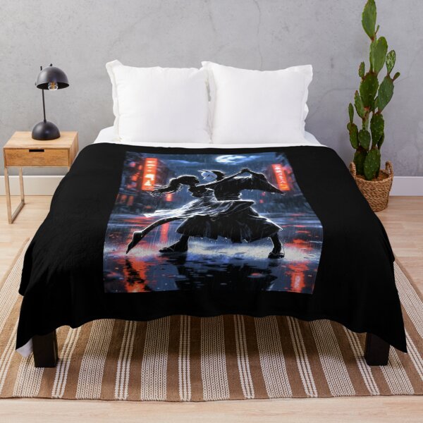 Item preview, Kitsune Mask Dance in the Neon Rain | Anime dark scene designed and sold by Amber Sky Creations.