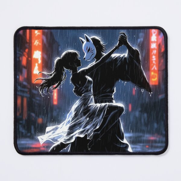 Item preview, Kitsune Mask Dance in the Neon Rain | Anime dark scene designed and sold by Amber Sky Creations.