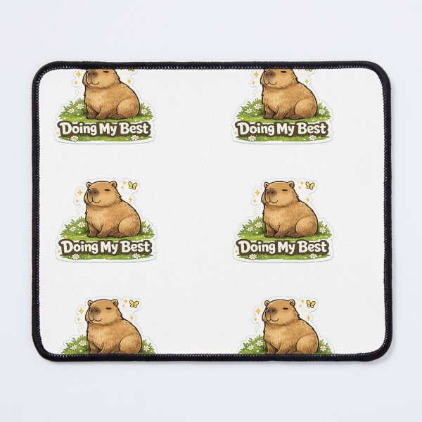 Item preview, Cute Capybara Doing My Best Motivational Sticker designed and sold by GenZStickerHub1.