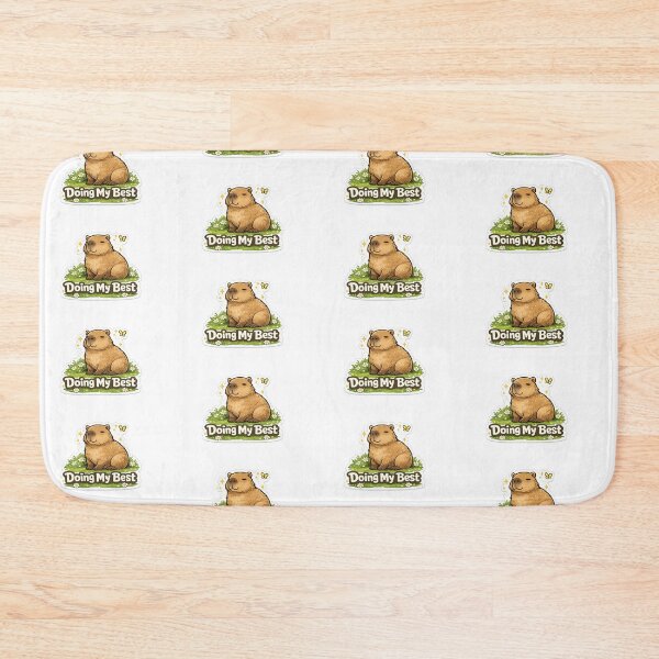 Item preview, Cute Capybara Doing My Best Motivational Sticker designed and sold by GenZStickerHub1.