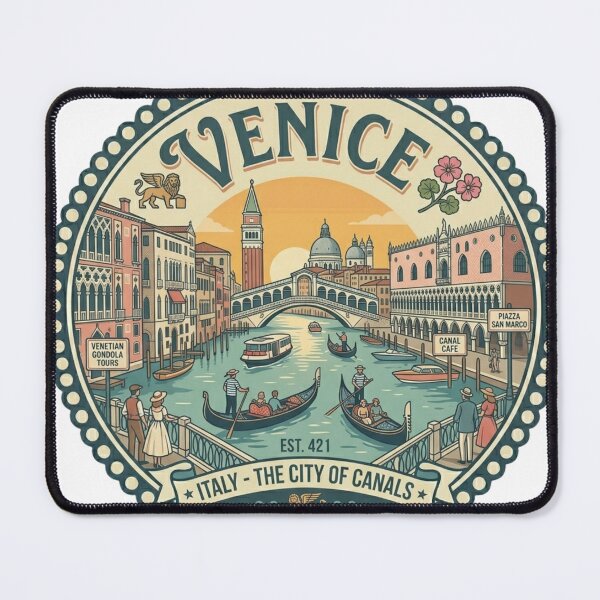 Item preview, Vintage Venice Italy Gondola Ride Retro Travel Badge designed and sold by EverBranz-stor.
