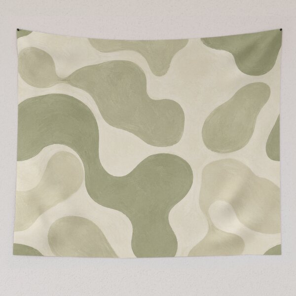 Item preview, Sage Green Organic Shapes Pattern designed and sold by Owcomm.