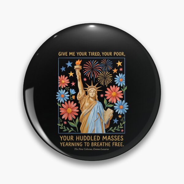 Item preview, Give Me Your Tired, Your Poor, Your Huddled Masses Yearning To Breathe Free American Freedom Immigrant Patriotism Quote designed and sold by SofenArt.