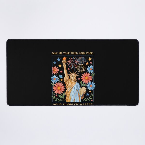 Item preview, Give Me Your Tired, Your Poor, Your Huddled Masses Yearning To Breathe Free American Freedom Immigrant Patriotism Quote designed and sold by SofenArt.