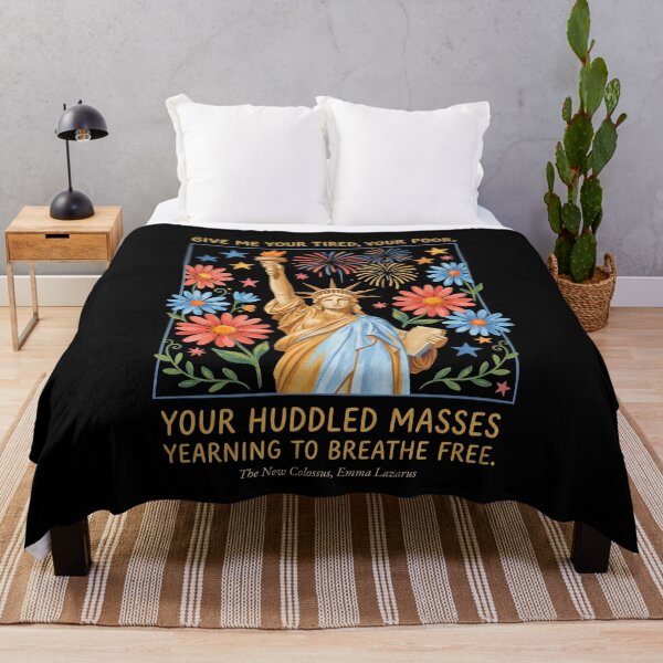 Item preview, Give Me Your Tired, Your Poor, Your Huddled Masses Yearning To Breathe Free American Freedom Immigrant Patriotism Quote designed and sold by SofenArt.