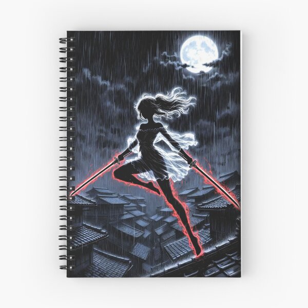 Item preview, Twin Blade Leap, Anime Girl Over the Rooftops designed and sold by Amber Sky Creations.