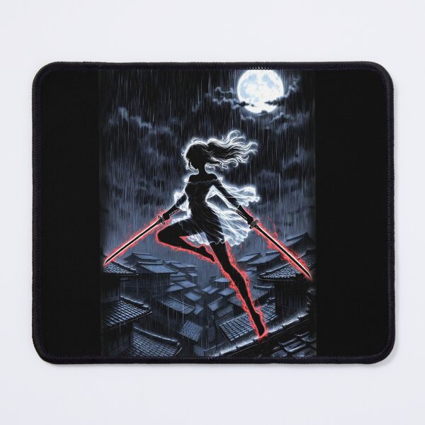 Item preview, Twin Blade Leap, Anime Girl Over the Rooftops designed and sold by Amber Sky Creations.