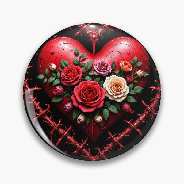Item preview, Gothic Bleeding Heart in Barbed Wire with Roses | Dark Romance Art designed and sold by MaciejRudzinsky.