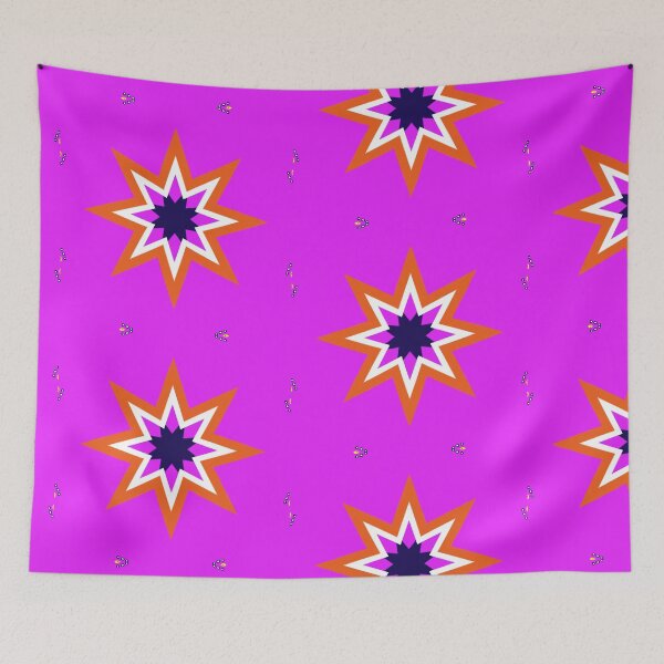 Item preview,  Bold Geometric Star Print | Vibrant Pink Orange Abstract Design designed and sold by Tinsleybluebell.