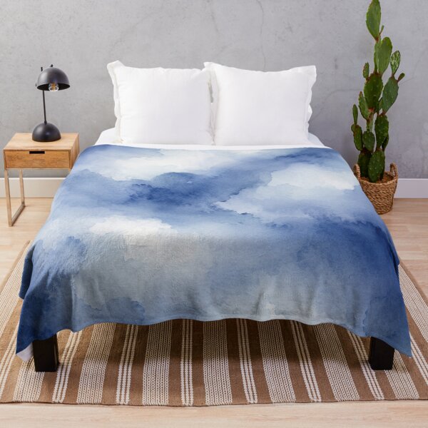 Item preview, Ethereal Navy Blue Watercolor Clouds designed and sold by Owcomm.